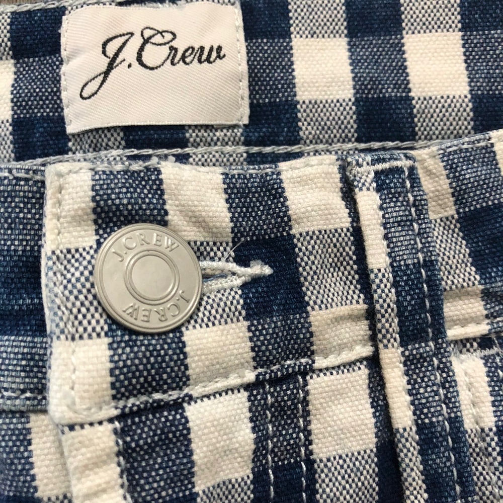 J Crew Jeans Womens 26 High Rise Vintage Straight Gingham Blue White Check NEW - Picture 6 of 16